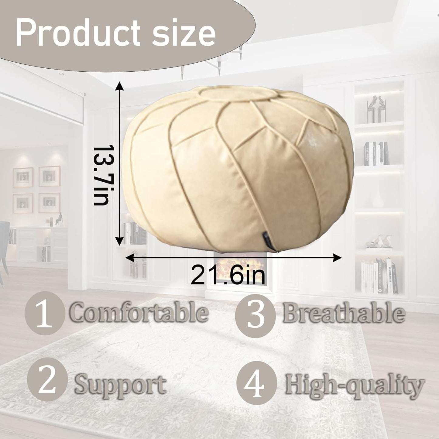 Moroccan Dual Purpose Vegan Leather Ottoman