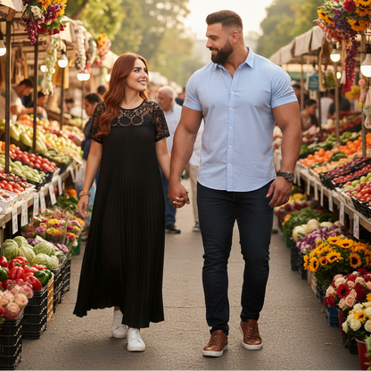 Plus Size Elegant Lace Trim Pleated Dress