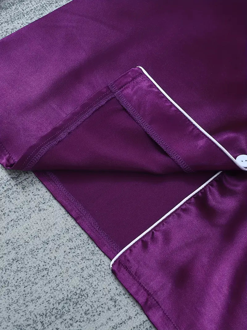 Satin Casual 3 Piece Pajama Sets