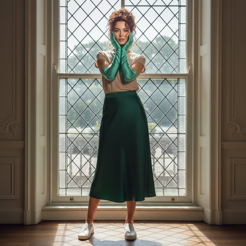 Lady Rose Satin A-Line Skirts