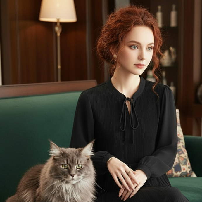 ZANZEA Plus Size Fine Pleated Long Sleeve Top