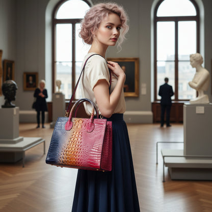 Crocodile Grain Crossbody Tote Bags