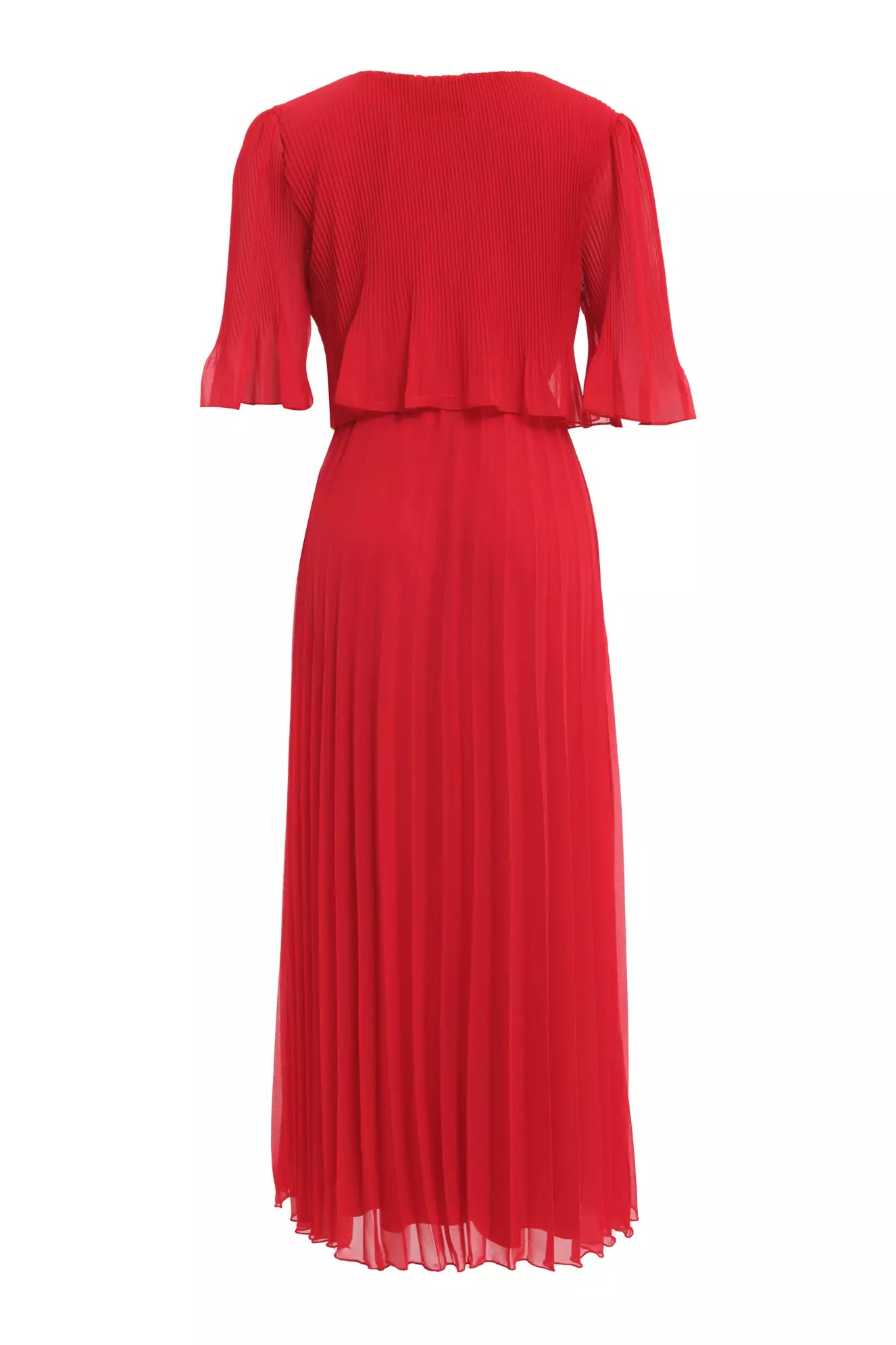 Valentina Ribbed Lightweight Pleated Maxi Dress