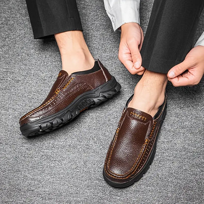 ONYX ASH Genuine Leather Slip-On Dress Shoes