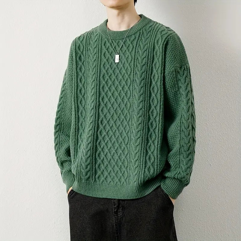 Hawthorne Acrylic Loose Knitted Aran Pullover Sweaters