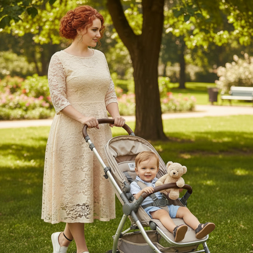 Chic Plus Size Lace Midi Dress