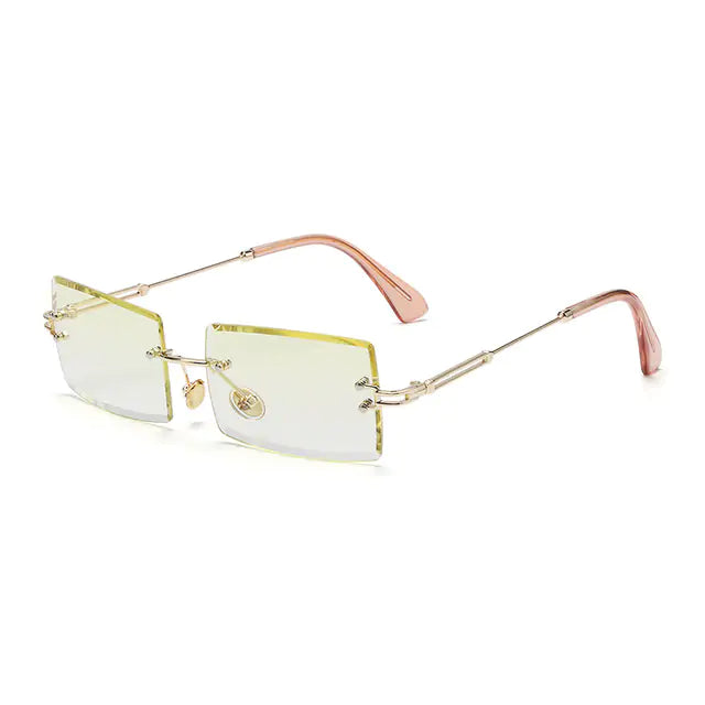 Rimless Small Rectangle Eyewear UV400 Sunglasses