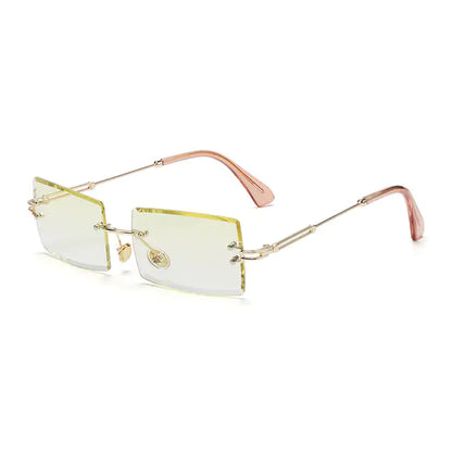 Rimless Small Rectangle Eyewear UV400 Sunglasses