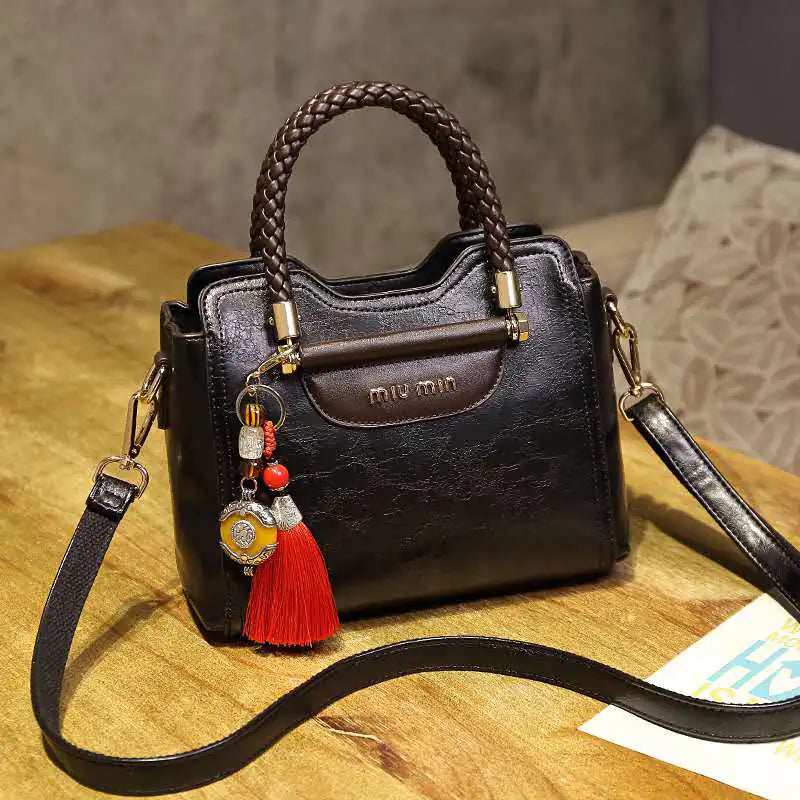 MIU MIN Leather Kelly Handbag
