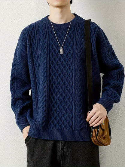 Hawthorne Acrylic Loose Knitted Aran Pullover Sweaters