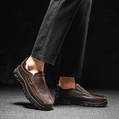 ONYX ASH Genuine Leather Slip-On Dress Shoes