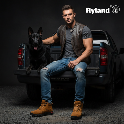 FLYLAND Handmade Genuine Pig Leather Ankle Chukka Boots