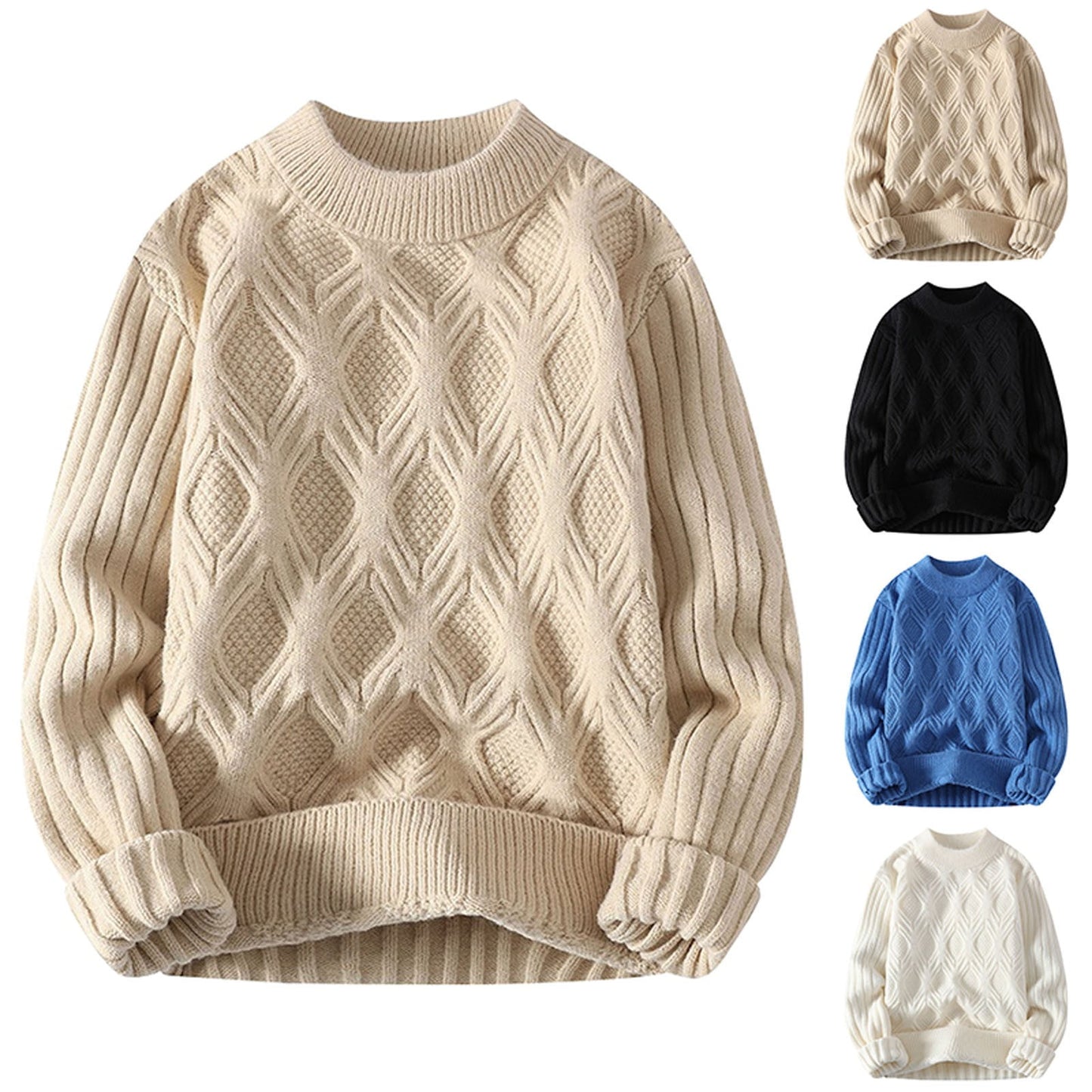 Twisted Diamond Acrylic Aran Sweater
