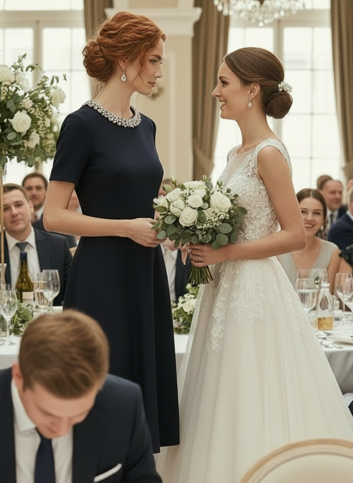 French Midi Dress - Gem Embellished Collection