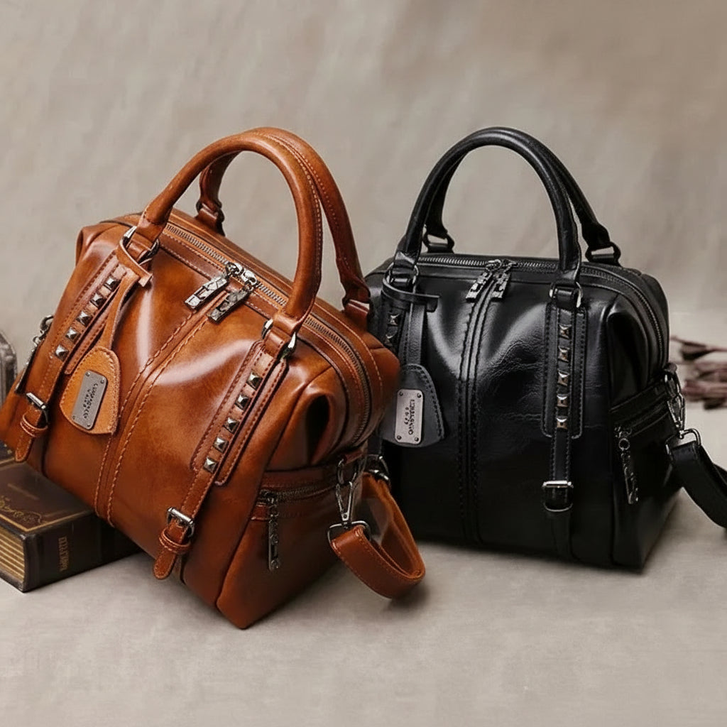 Patina Oil Wax Vegan Leather Crossbody Bag