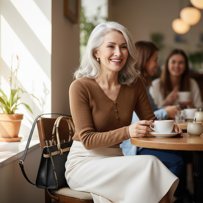 Birkin Inspired Genuine Leather Handbag - Dual Tone Snake Edition