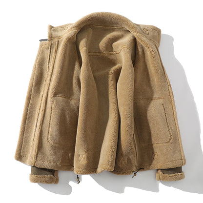 Rugged Sheepskin Leather Jacket