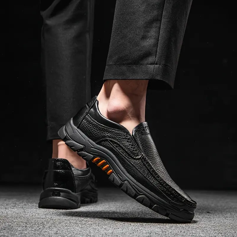ONYX ASH Genuine Leather Slip-On Dress Shoes