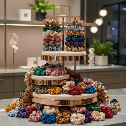 Bohemian Satin Thin Hair Scrunchies (19 Piece Set)