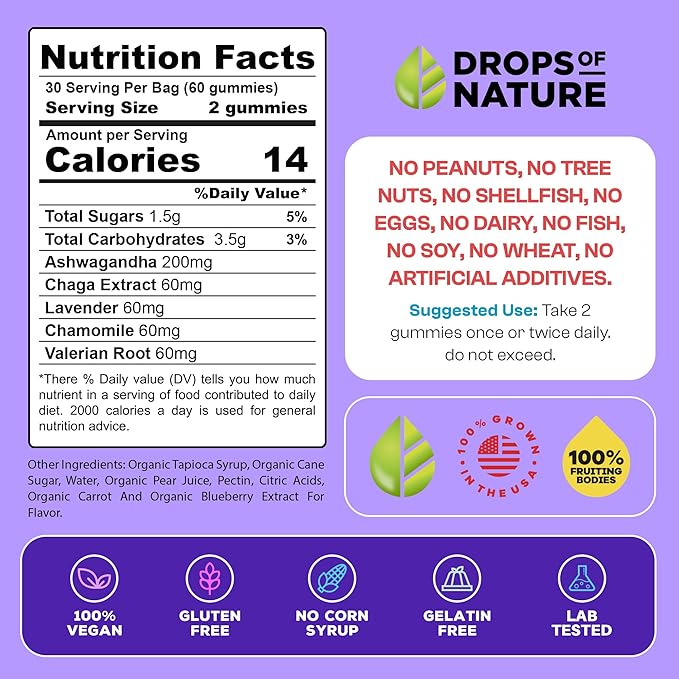 Mushroom Gummies - Organic & Functional with Ashwagandha