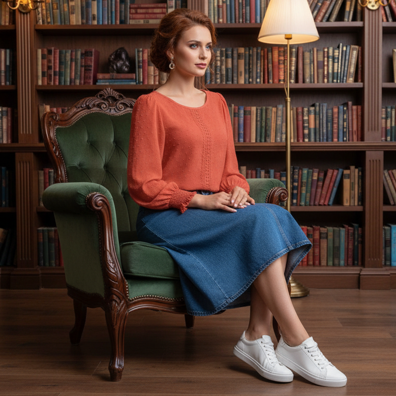 Emery Rose Shirred Long Sleeve Tops