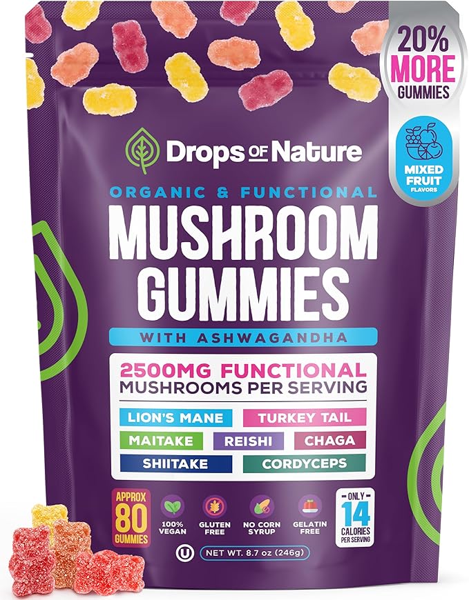 Mushroom Gummies - Organic & Functional with Ashwagandha
