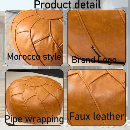 Moroccan Dual Purpose Vegan Leather Ottoman