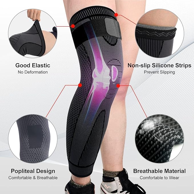 Terrifi Long Knee Brace Compression Sleeves