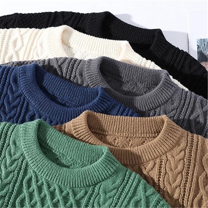 Hawthorne Acrylic Loose Knitted Aran Pullover Sweaters