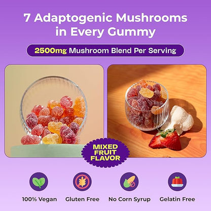 Mushroom Gummies - Organic & Functional with Ashwagandha