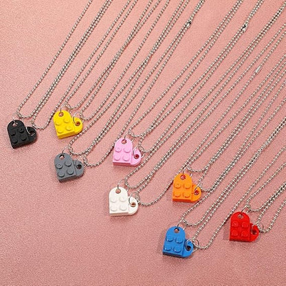 Heart Shaped Lego Pendant Necklaces