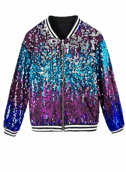 LOLANTA Girls Gradient Sequined Bomber Jackets