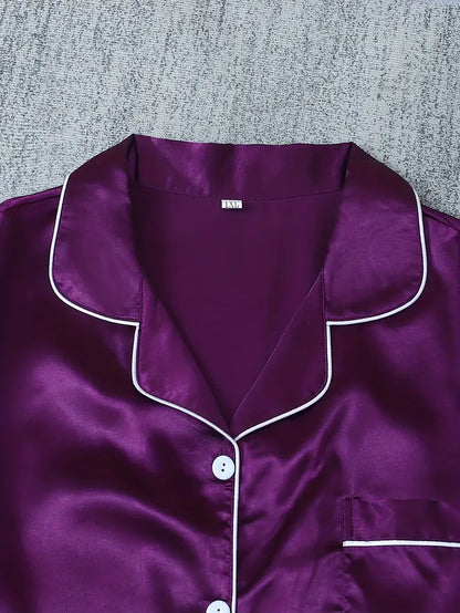 Satin Casual 3 Piece Pajama Sets