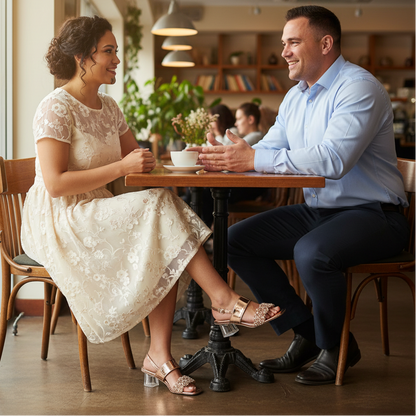 Vera Acrylic Block Heel Rhinestone Sandals