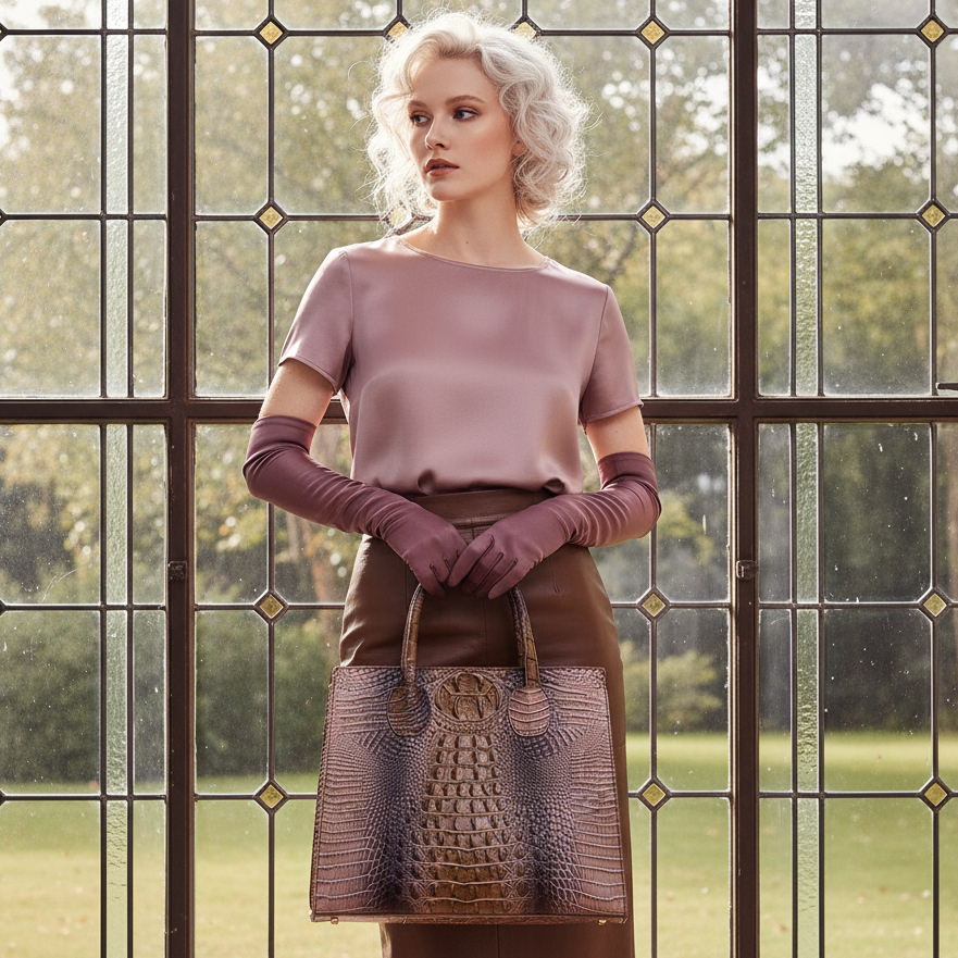 Crocodile Grain Crossbody Tote Bags