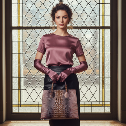 Crocodile Grain Crossbody Tote Bags