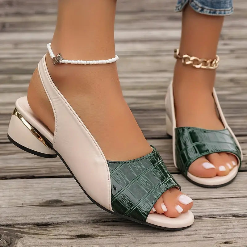 Sophia Peep Toe Vegan Leather Sandals