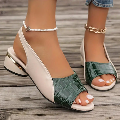 Sophia Peep Toe Vegan Leather Sandals