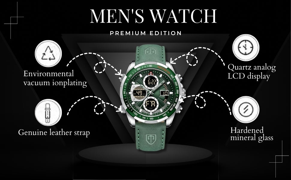 NAVIFORCE Luxury Waterproof Dual Display Sports Quartz Watch