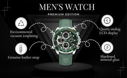 NAVIFORCE Luxury Waterproof Dual Display Sports Quartz Watch