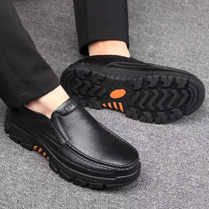 ONYX ASH Genuine Leather Slip-On Dress Shoes