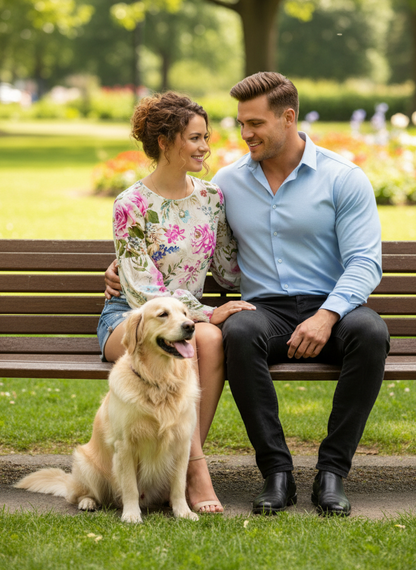 Elegant Floral Lantern Sleeve Blouse