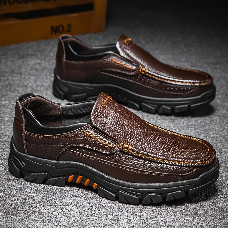 ONYX ASH Genuine Leather Slip-On Dress Shoes