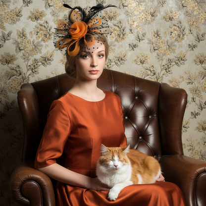 KOKO Mesh Feather Headband Fascinators