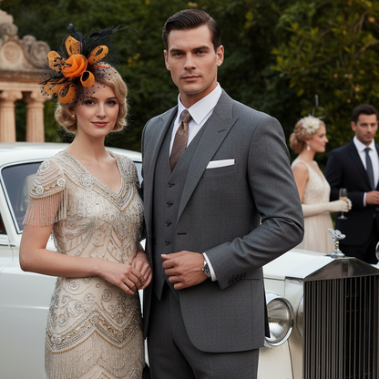 KOKO Mesh Feather Headband Fascinators