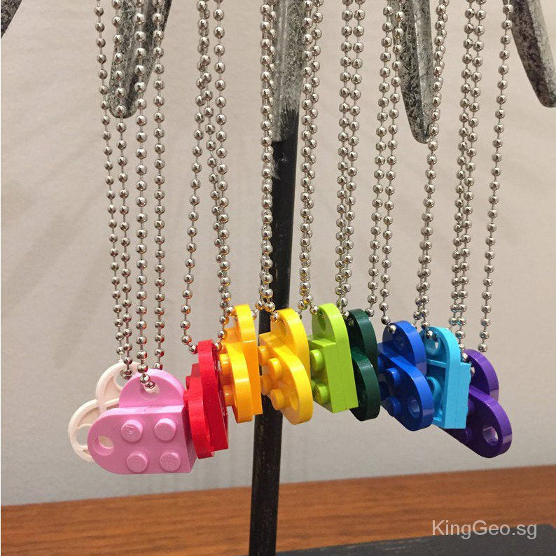 Heart Shaped Lego Pendant Necklaces