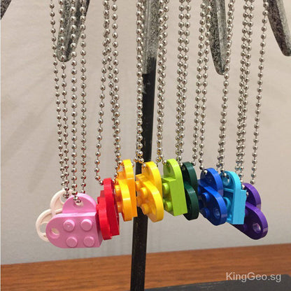 Heart Shaped Lego Pendant Necklaces