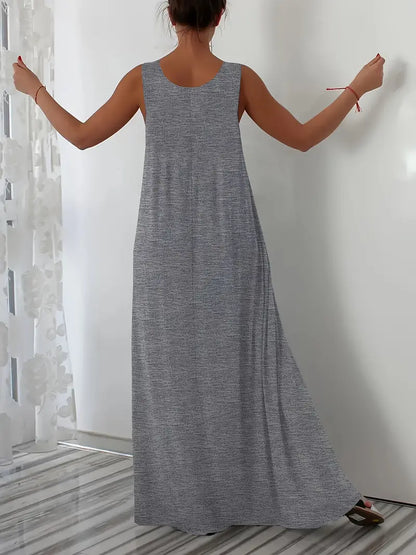 Plus Size A-Line Sleeveless Maxi Dresses