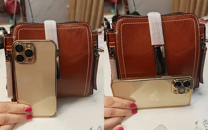 MACOO Split Leather Handbag