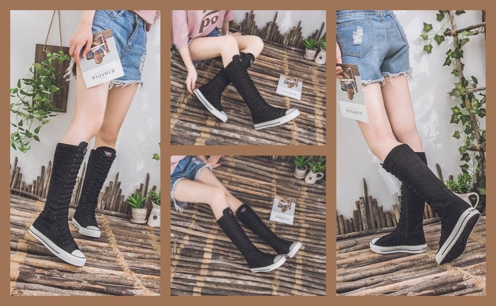 High-Top Canvas Moccasin Sneakers
